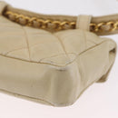 CHANEL Matelasse Waist Bag Lamb Skin Beige Gold Tone CC Auth BA16179-18