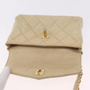 CHANEL Matelasse Waist Bag Lamb Skin Beige Gold Tone CC Auth BA16179-20