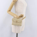 CHANEL Matelasse Waist Bag Lamb Skin Beige Gold Tone CC Auth BA16179-29