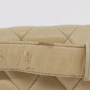 CHANEL Matelasse Waist Bag Lamb Skin Beige Gold Tone CC Auth BA16179-5