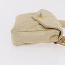 CHANEL Matelasse Waist Bag Lamb Skin Beige Gold Tone CC Auth BA16179-6