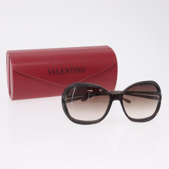 Valentino Sunglasses Plastic Black Silver Auth BA16183