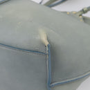 Chloe Vic Tote Bag Leather Light Blue Gold Tone Auth BA16184-10