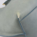 Chloe Vic Tote Bag Leather Light Blue Gold Tone Auth BA16184-13