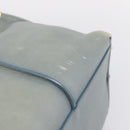 Chloe Vic Tote Bag Leather Light Blue Gold Tone Auth BA16184-14