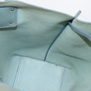 Chloe Vic Tote Bag Leather Light Blue Gold Tone Auth BA16184-16