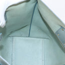 Chloe Vic Tote Bag Leather Light Blue Gold Tone Auth BA16184-17