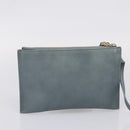 Chloe Vic Tote Bag Leather Light Blue Gold Tone Auth BA16184-19