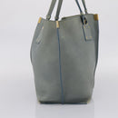 Chloe Vic Tote Bag Leather Light Blue Gold Tone Auth BA16184-4
