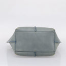 Chloe Vic Tote Bag Leather Light Blue Gold Tone Auth BA16184-9