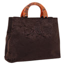 GIVENCHY Hand Bag Velor Brown Auth BA16185A-1