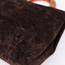GIVENCHY Hand Bag Velor Brown Auth BA16185A-10