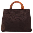 GIVENCHY Hand Bag Velor Brown Auth BA16185A-2
