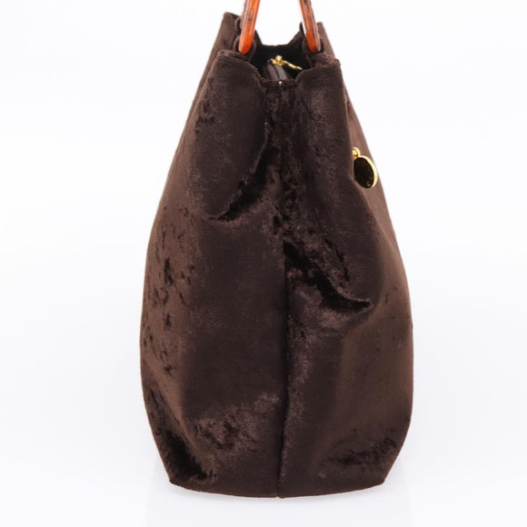GIVENCHY Hand Bag Velor Brown Auth BA16185A