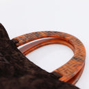 GIVENCHY Hand Bag Velor Brown Auth BA16185A-8