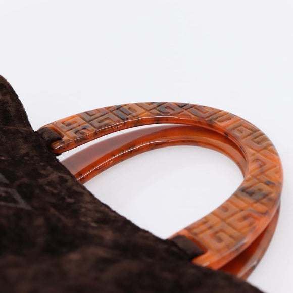 GIVENCHY Hand Bag Velor Brown Auth BA16185A