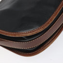 CELINE Shoulder Bag Leather Black Gold Auth BA1619-17