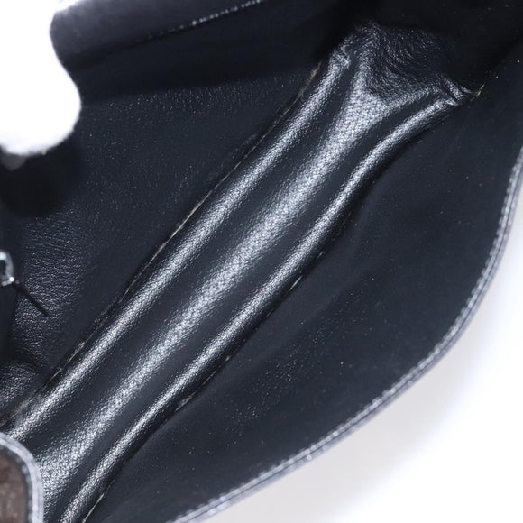 CELINE Shoulder Bag Leather Black Gold Auth BA1619