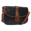 CELINE Shoulder Bag Leather Black Gold Auth BA1619-1