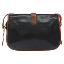 CELINE Shoulder Bag Leather Black Gold Auth BA1619-2