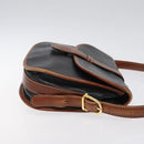 CELINE Shoulder Bag Leather Black Gold Auth BA1619-3