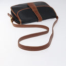 CELINE Shoulder Bag Leather Black Gold Auth BA1619-7