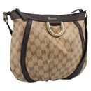 GUCCI GG Crystal Shoulder Bag Coated Canvas Outlet Beige 265691 Auth BA16190-1