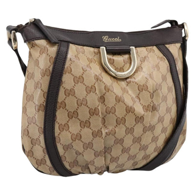 GUCCI GG Crystal Shoulder Bag Coated Canvas Outlet Beige 265691 Auth BA16190