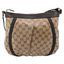 GUCCI GG Crystal Shoulder Bag Coated Canvas Outlet Beige 265691 Auth BA16190-2