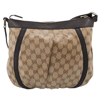 GUCCI GG Crystal Shoulder Bag Coated Canvas Outlet Beige 265691 Auth BA16190 - 0