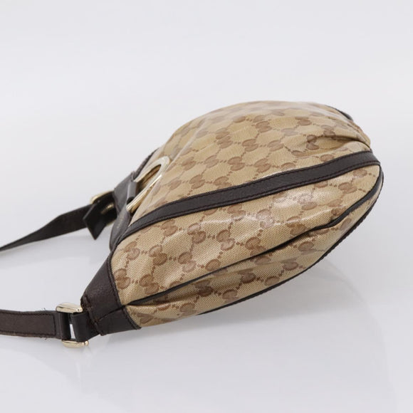 GUCCI GG Crystal Shoulder Bag Coated Canvas Outlet Beige 265691 Auth BA16190