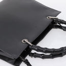GUCCI Bamboo Hand Bag Leather 2way Black Silver 002 1016 Auth BA16192-6