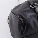 Miu Miu Vitter Lux Hand Bag Leather 2way Purple Silver Auth BA16195V-17