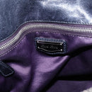 Miu Miu Vitter Lux Hand Bag Leather 2way Purple Silver Auth BA16195V-20