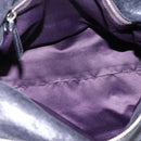 Miu Miu Vitter Lux Hand Bag Leather 2way Purple Silver Auth BA16195V-11