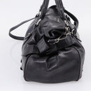 Miu Miu Vitter Lux Hand Bag Leather 2way Purple Silver Auth BA16195V-3