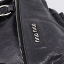 Miu Miu Vitter Lux Hand Bag Leather 2way Purple Silver Auth BA16195V-14
