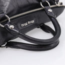 Miu Miu Vitter Lux Hand Bag Leather 2way Purple Silver Auth BA16195V-7