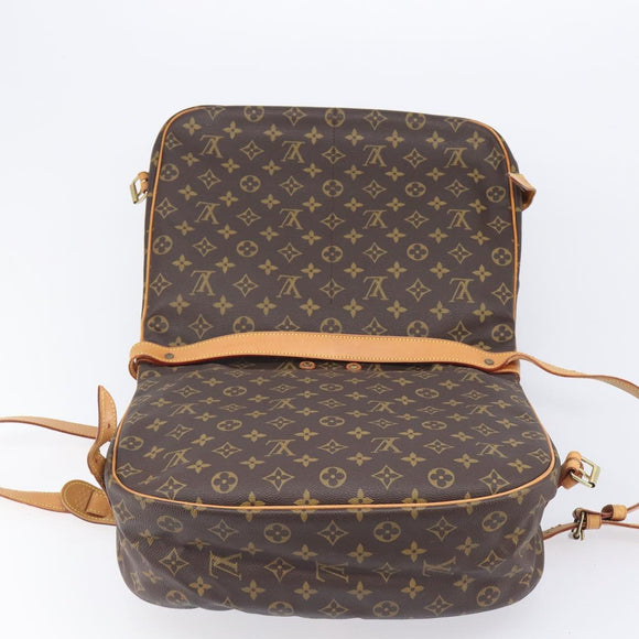 LOUIS VUITTON Monogram Saumur 35 Shoulder Bag M42254 LV Auth BA16197