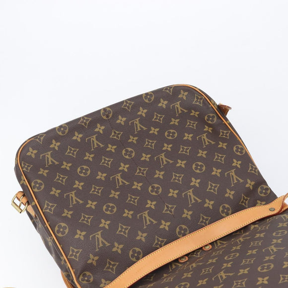LOUIS VUITTON Monogram Saumur 35 Shoulder Bag M42254 LV Auth BA16197
