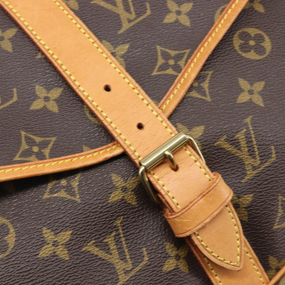 LOUIS VUITTON Monogram Saumur 35 Shoulder Bag M42254 LV Auth BA16197