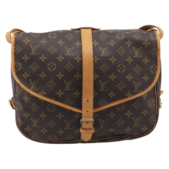 LOUIS VUITTON Monogram Saumur 35 Shoulder Bag M42254 LV Auth BA16197