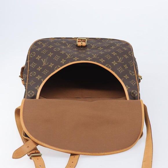 LOUIS VUITTON Monogram Saumur 35 Shoulder Bag M42254 LV Auth BA16197