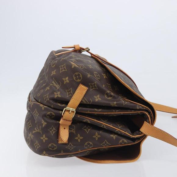 LOUIS VUITTON Monogram Saumur 35 Shoulder Bag M42254 LV Auth BA16197
