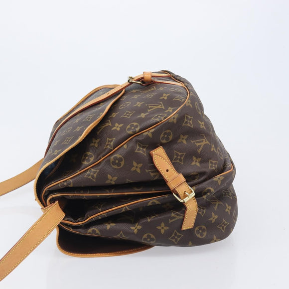 LOUIS VUITTON Monogram Saumur 35 Shoulder Bag M42254 LV Auth BA16197