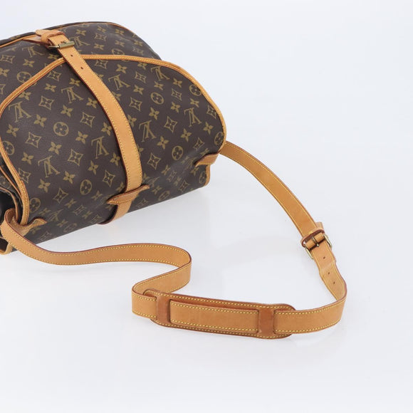 LOUIS VUITTON Monogram Saumur 35 Shoulder Bag M42254 LV Auth BA16197