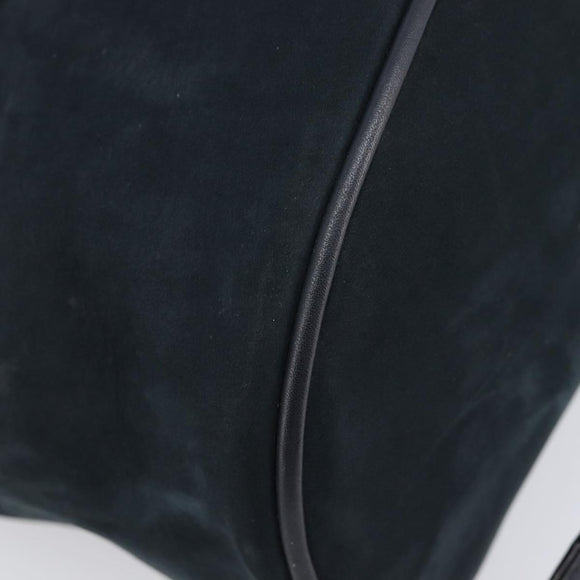 Salvatore Ferragamo Vala Backpack Suede Navy Gold Tone Auth BA16198