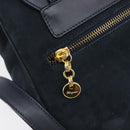 Salvatore Ferragamo Vala Backpack Suede Navy Gold Tone Auth BA16198-20