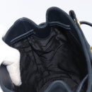 Salvatore Ferragamo Vala Backpack Suede Navy Gold Tone Auth BA16198-23