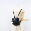 Salvatore Ferragamo Vala Backpack Suede Navy Gold Tone Auth BA16198-28